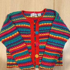 Vintage Striped Knit Cardigan